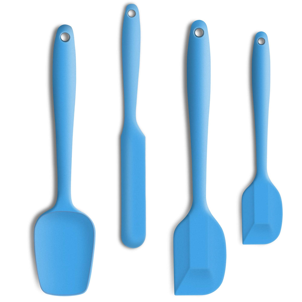JXWING 4-Piece Silicone Spatula Set with Stainless Steel Core, Green