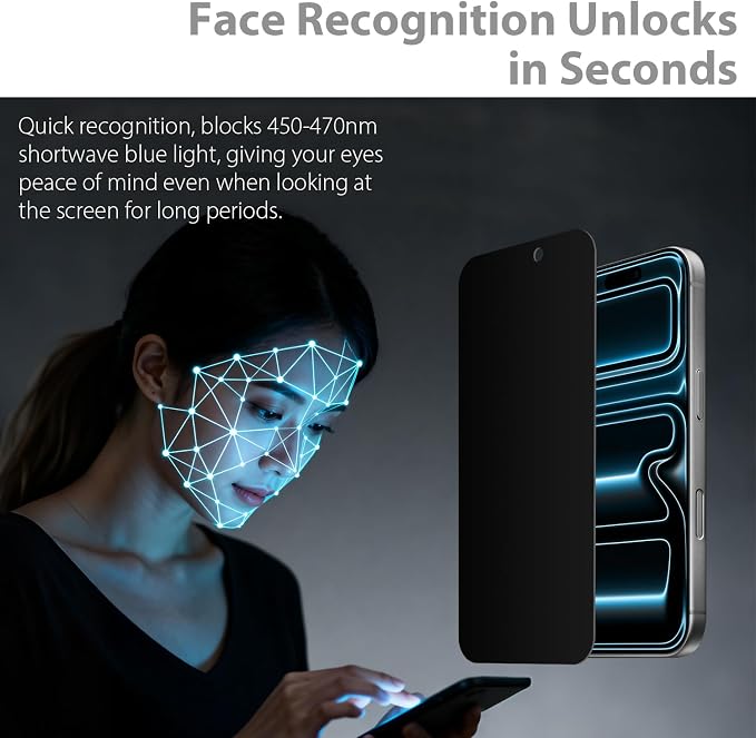 Designed for iPhone 17 Pro Max Privacy Tempered Glass Screen Protector [Military Grade Shatterproof &amp Longest Durable] Auto Dust-Elimination Installation Box Bubble Free HD Clear Anti-Spy Eas