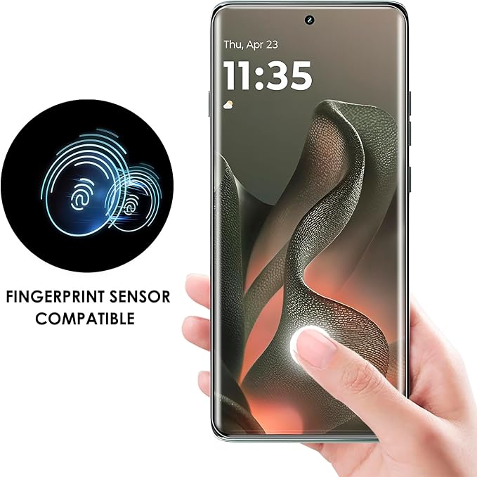 Screen Protector for Motorola Edge 2025 3 Pack Tempered Glass LOCA UV Set Edge to Edge Protection 9H Scratch Resistant Touch Sensitive Fingerprint-ID Support