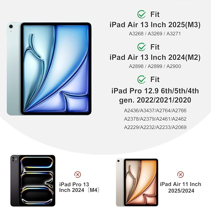 Case for iPad Pro 13 Inch M4 (2024) Slim Multi-Angle Smart Stand Cover with Automatic Sleep/Wake Function for iPad Pro 13 Inch Art Dragonfly