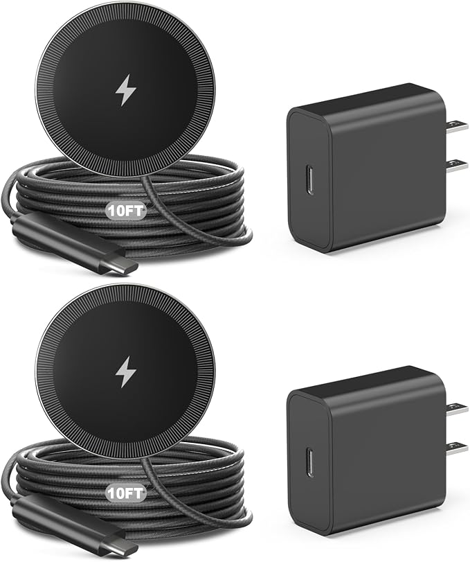 6FT Magnetic Wireless Charger Charging Pad - 15W Fast Mag-Safe Phone Charger for Apple iPhone 17 16 15 14 13 12 Series &amp AirPods 4 3 2 Pro Phone Charging Pad with Plug for Desk &amp Travel 1Pac