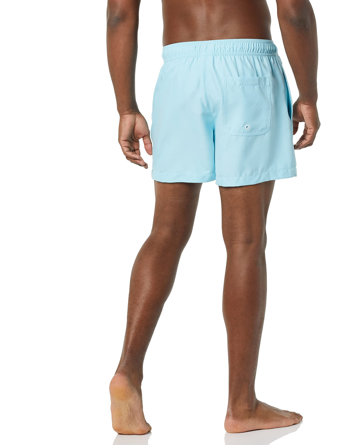 Amazon Essentials Men's Swim Trunks with Mesh Lining, Pockets, Drawstring Closure, Light Blue, Medium