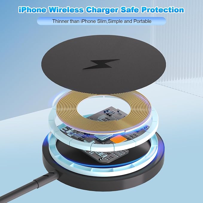 Magnetic Wireless Charger for iPhone 17 162Pack 6FT Wireless iPhone Charging Fast Mag-Safe Charger with Apple USB C Charging Block for iPhone 17 Pro max/17Air/16/15/14/13/12/11/AirPods Pro 3/2-Black