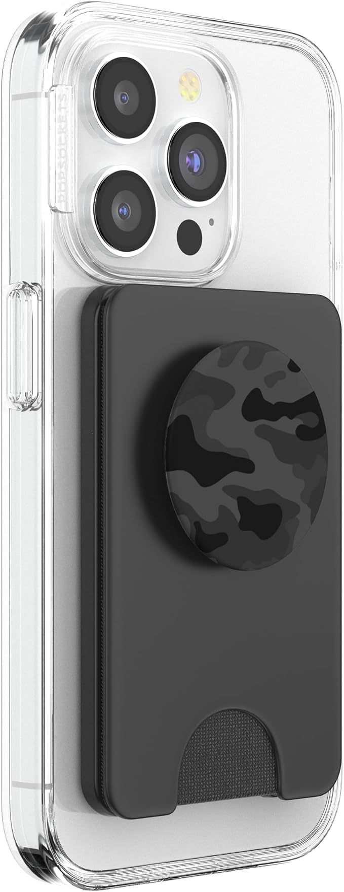Cute Black Camo Pattern darck Grey Design for Boys Girls PopSockets Adhesive PopGrip