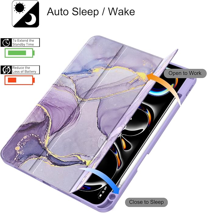Soke Case for iPad Pro 11 Inch (M5 2025/M4 2024) - Book Black | Built-in Apple Pencil Slot Auto Sleep/Wake Lightweight Protective Cover