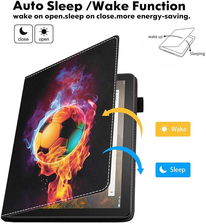 Case for Amazon Kindle Fire HD 10 Tablet 10.1 (9th/7th Generation 2019/2017 Release) Slim Folding Stand Folio Cover with Card Slot &amp Auto Wake/Sleep - African American Girl