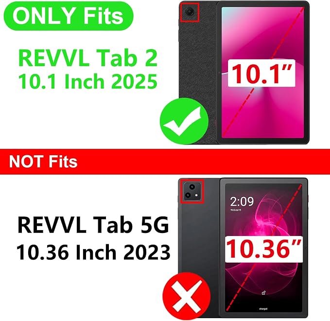 for T-Mobile Revvl Tab 2 Case Kids Shockproof Cover for REVVL Tab 2 5G Tablet Case 10.1 Inch 2025Black