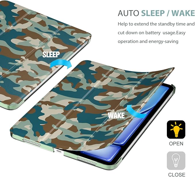 ProCase Smart Case for iPad Air 11-inch M4/M3/M2 &amp Air 10.9 5th/4th Gen | Hard Back Cover with Auto Sleep/Wake Slim Lightweight Case for iPad Air 11 2026/25/24 &amp 10.9 2022/2020-Aqua