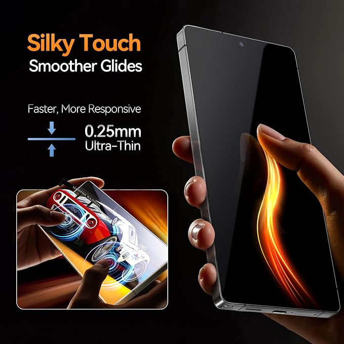 X-it 3-Pack HD Screen Protector for Samsung Galaxy S25 Edge [100% Fingerprint Unlock] 9H+ Tempered Glass [Automatic Dust Removal] 10x Military Protection [Bubble-Free] Case Friendly