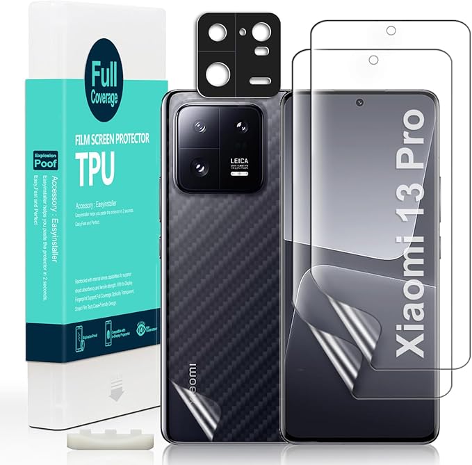 Ibywind for Xiaomi 13 Pro 5G Screen Protector2-PackHydrogel Film with Camera Lens ProtectorEasy Installation ToolBubble-FreeFingerprint Unlock CompatibleAnti-ShatterAnti-Scratch