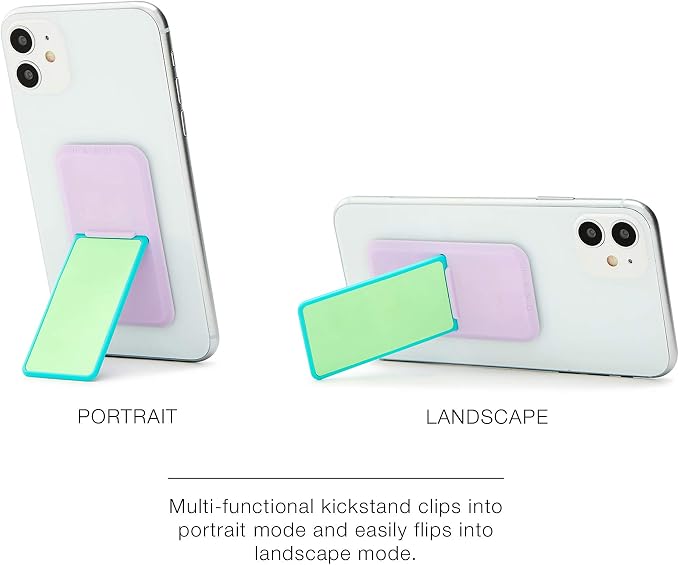 HANDL New York HANDLstick Green and Lavender Glow in The Dark Grip and Stand for Smartphone