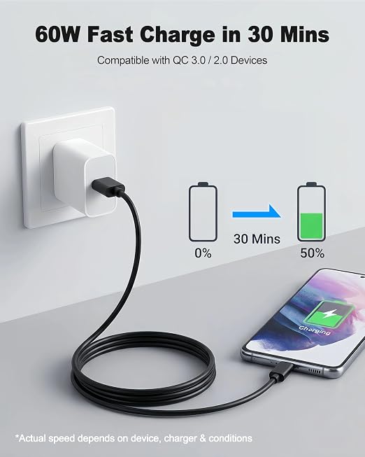 3.3FT Micro USB Cable for Old Android Phones/Headphones Charger 5Pack 60W USB A to Micro USB Cable for Samsung Galaxy S6/S7 J7 Edge Note 5 PS4/PS3 Controller Kindle Charger Cable Replacement MP3