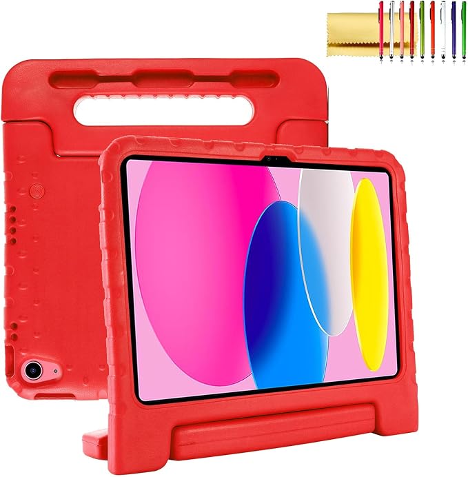 Dteck Kids Case for iPad 10.2 - Shockproof Rugged EVA Handle Stand Child Proof Case for iPad 9/8/7 Generation Black