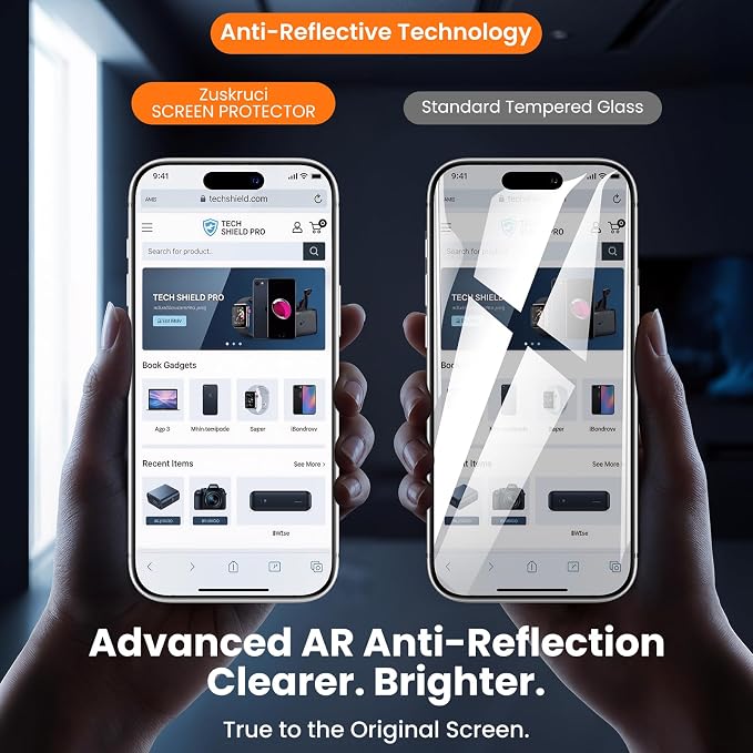 3-Pack for iPhone 16 Plus/15 Plus Screen Protector Privacy 9H+ Tempered Glass Scratch &amp Drop Resistant Smooth &amp Clear Easy Installation Full Coverage