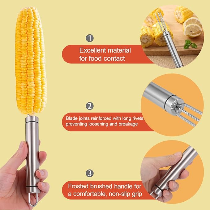 HKFALDRR (3Pcs) Corn Cob Peeler, Corn Stripper, Corn Holder, Corn Peeler for Corn on the Cob, Corn Cob Stripper Tool, Efficient Design Perfect for Dining Enthusiasts