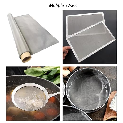 304 Stainless Steel Mesh 150Mesh, 15.7"x47.2" Metal Mesh Screen, Woven Fine