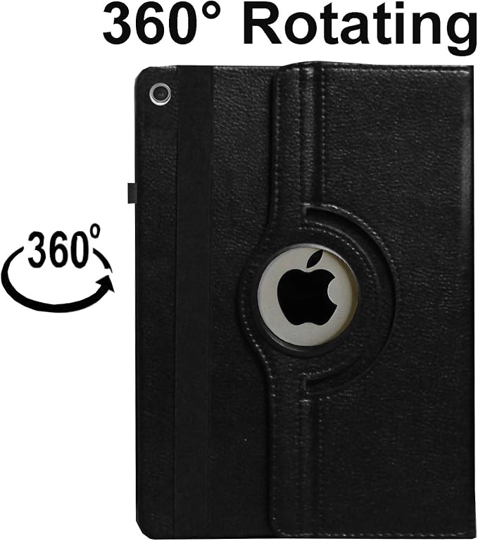 Case for iPad 10.2 inch for iPad 9th 8th 7th Generation Rotating Stand Smart Magnetic Auto Wake Up/Sleep Cover for A2602 A2603 A2604 A2605 MK2L3LL/A MK2P3LL/A MK673LL/A (Black)