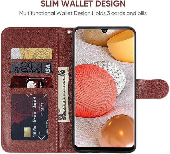 Case for Galaxy A42 5G Case Galaxy M42 5G SM-A426 Wallet Case with Tempered Glass Screen Protector Leather Flip Credit Card Holder Stand Phone Cover Cases for Samsung Galaxy A42 5G Blue