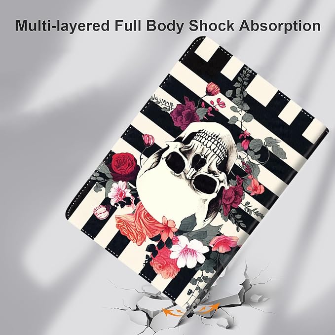 Vintage Floral Astronaut iPad 9th Gen Case - 10.2 Inch Standing Cover with Auto Sleep/Wake