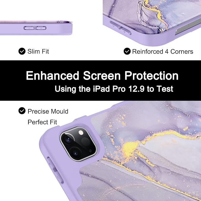 Soke Case for iPad Air 13 Inch (M4/M3/M22026-2024) iPad Pro 12.9 6th/5th Generation with Pencil Holder(2021 2022 Release)-[Apple Pencil Charging + Auto Wake/Sleep] Soft Back Cover Book Black