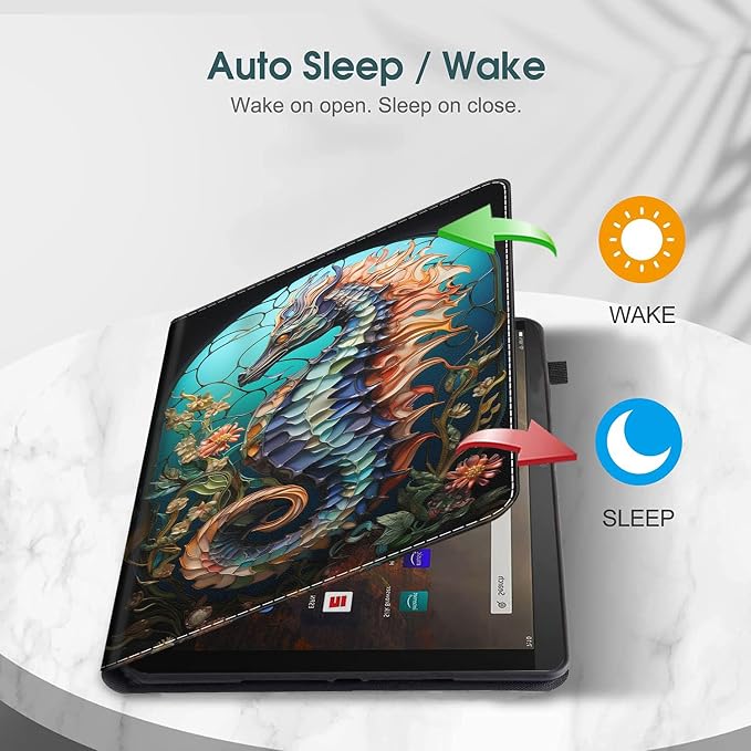 Case for All-New Amazon Fire HD 10 and 10 Plus Tablet (13th/11th Generation 2023/2021 Release) 10.1 Multi-Angle Smart Stand Cover Auto Sleep/Wake Skull and Fire