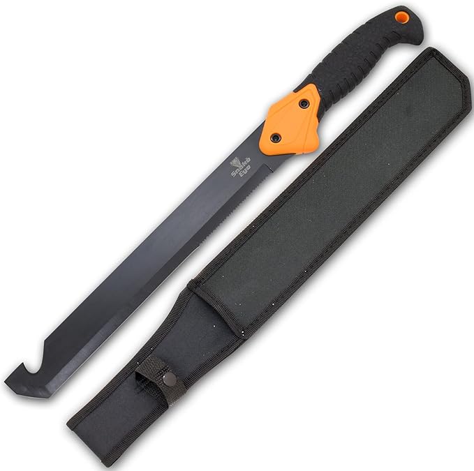 Snake Eye Machete with Heavy Duty Construction-Ergonomic Non-Slip Handle and Belt Sheath for Gardening, Land-Management, Bushcraft, Hunting and Outdoor