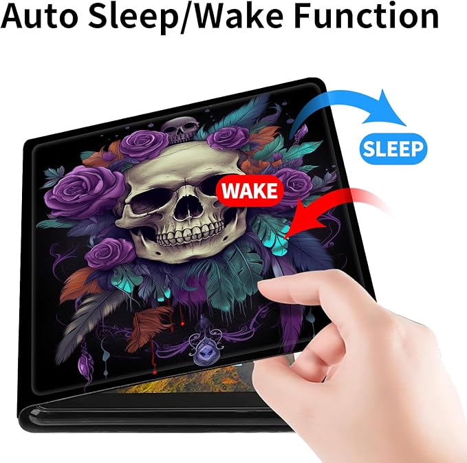 Case for 7 All-New Kindle Paperwhite (12th Generation 2024) and Kindle Colorsoft Signature Edition CoverSlim PU Leather Smart Cases with Auto Wake/Sleep-Black Cat Night Sky