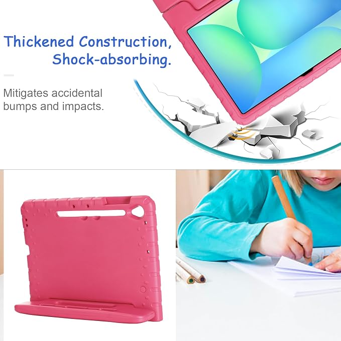 Kids Case for Samsung Galaxy Tab S10 FE Plus 13.1 (2025) Techcircle Handle Stand Light EVA Foam Bumper Protective Rugged Drop Protection Child Proof Cover Black