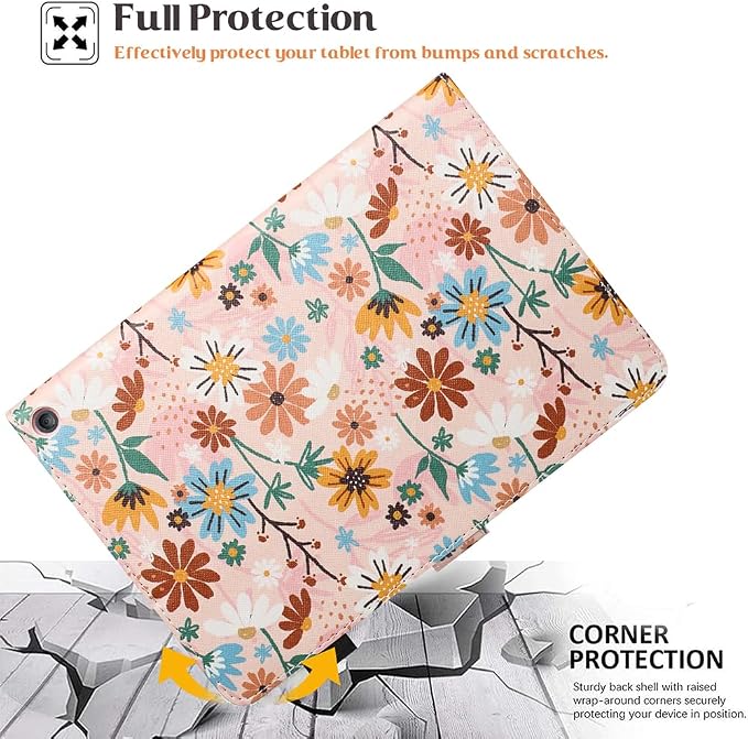 Case for Kindle Fire HD 10 &amp Fire HD 10 Plus 13th/11th Generation 2023 2021 | Synthetic Leather Flip Folio Stand Cover with Auto Wake/Sleep for Kindle Fire HD 10 &amp Fire HD 10 Plus Beach