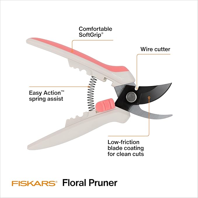 Fiskars Floral Pruning Shears, Gardener Gifts Women, Plant Cutting Scissors for Flowers, Spring Bloom