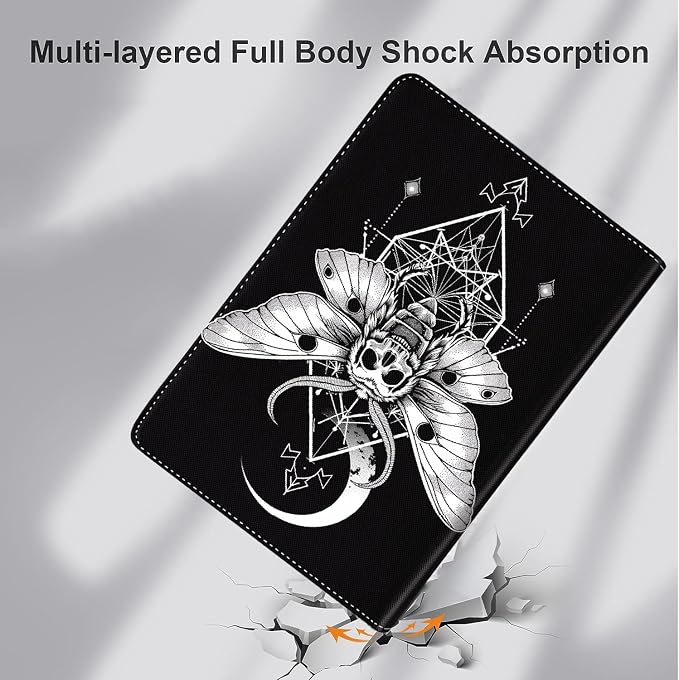 Case for iPad (A16) 11th Generation 11 Inch (2025) iPad 10th Generation 10.9 Inch (2022)，Slim Fit Foldable Standing Cover Case with Auto Sleep/Wake ，Red Moon Japanese Landscape