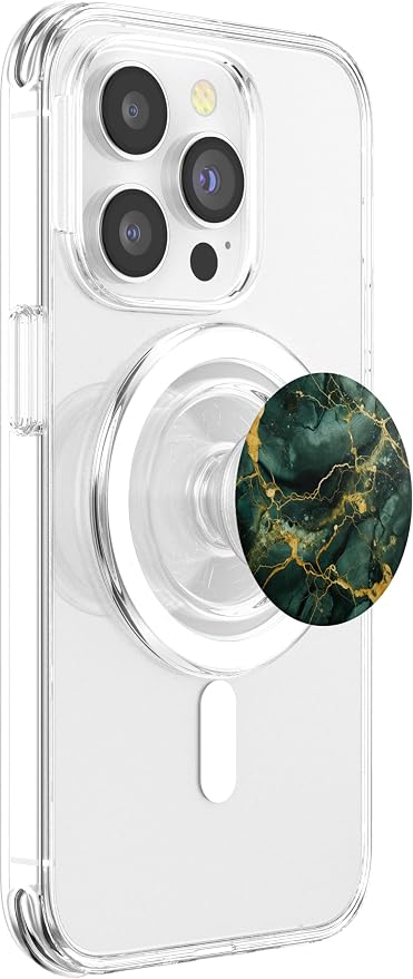 Elegant Jade Deep Green Natural-Marble Pattern PopSockets Adhesive PopGrip