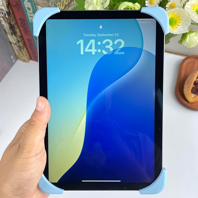 Silicone Anti-Slip Hand Strap Finger Grip Holder for iPad mini 7 (A17 Pro) 2024 / iPad mini 6 2021 8.3 inch - Blue