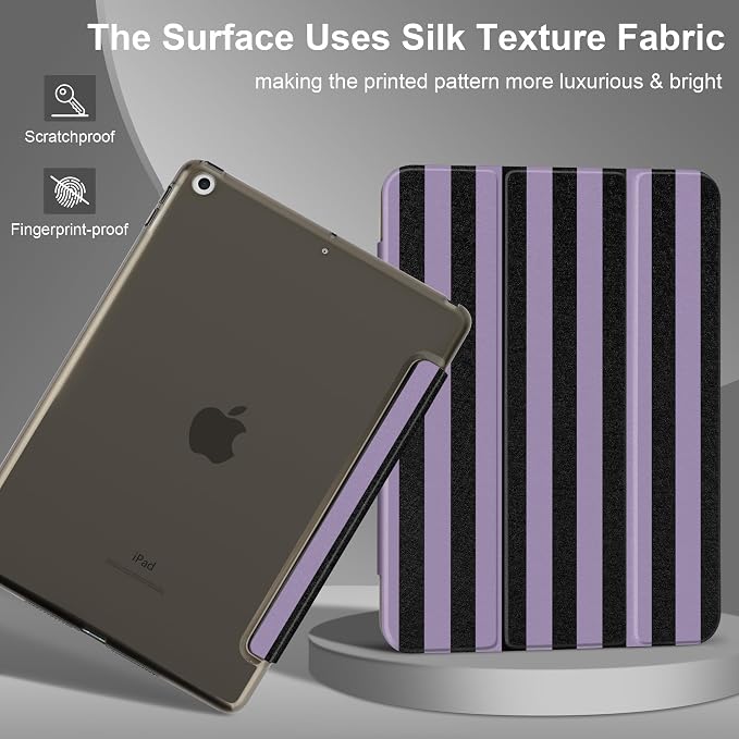 Compatible with iPad 10.2 Inch Case 2021 2020 2019 Smart Lightweight Trifold Stand Hard Plastic Transparent Cover Support Auto Sleep/Wake for iPad 10.2 9th/8th/7th Gen - Bear &amp Cherry