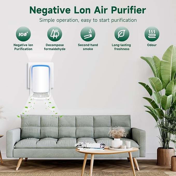 Air Ionizers for Home, Negative Ion Generator, Quiet Air Freshener for Bedroom