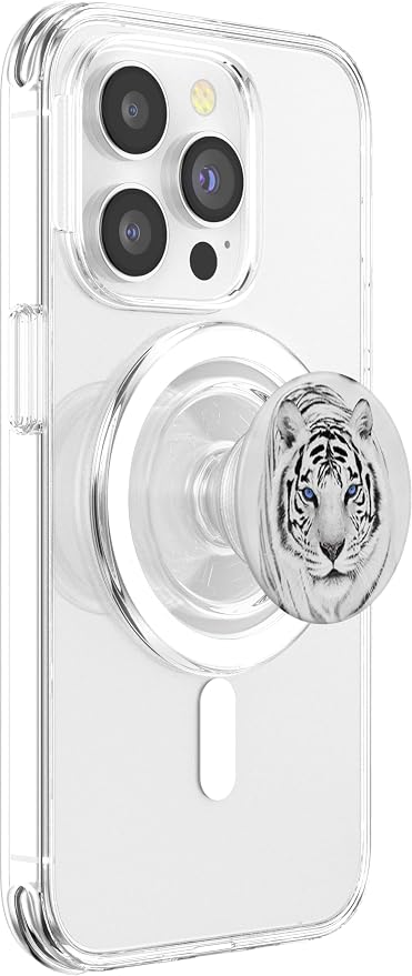 White Tiger Blue Eyes Cute Big Wild Cat Animal Gift Idea PopSockets Adhesive PopGrip