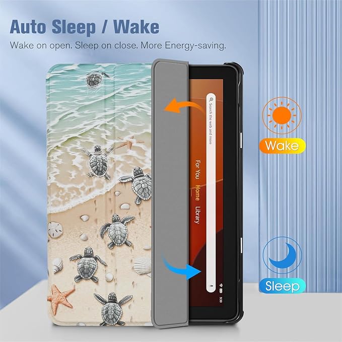 Case for All-New Fire 7 Tablet (12th Generation 2022 Release) Book Reading Lovers Gifts Lightweight PU Leather Stand Protective Cover with Auto Sleep Wake