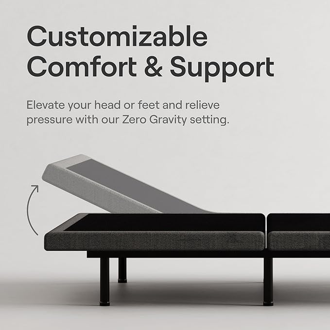 Nectar Luxe King Adjustable Base & 14” Hybrid Mattress - Head & Foot Incline - Medium Firm Memory Foam & Coils - Cooling Upgrade - 3 Massage Settings - 365-Night Trial & Forever Warranty