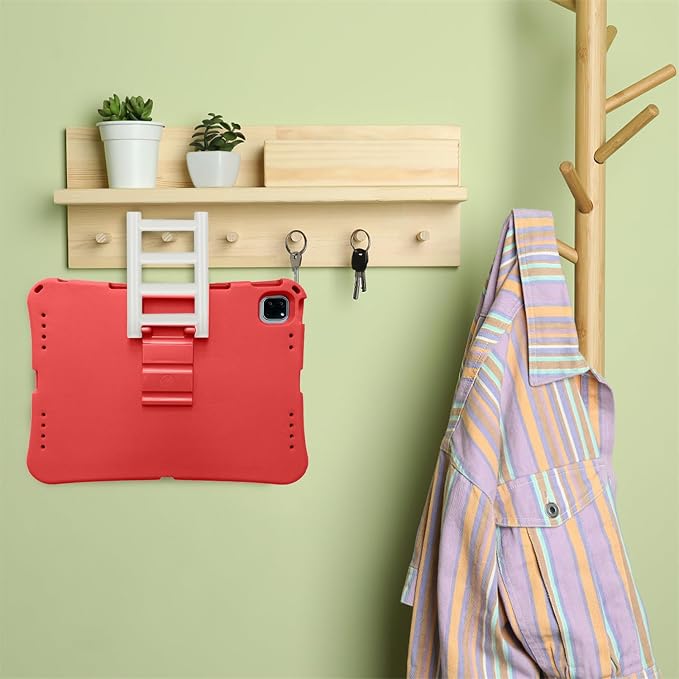 Kids Case for iPad Air 13 (2026/2025/2024) M4/M3/M2 &amp iPad Pro 13 2024 &amp iPad Pro 12.9 Cover 6th/5th/4th/3rd Gen (2022/2021/2020/2018) DIY Figures EVA Rubber Handle Stand Shockproof Bumper