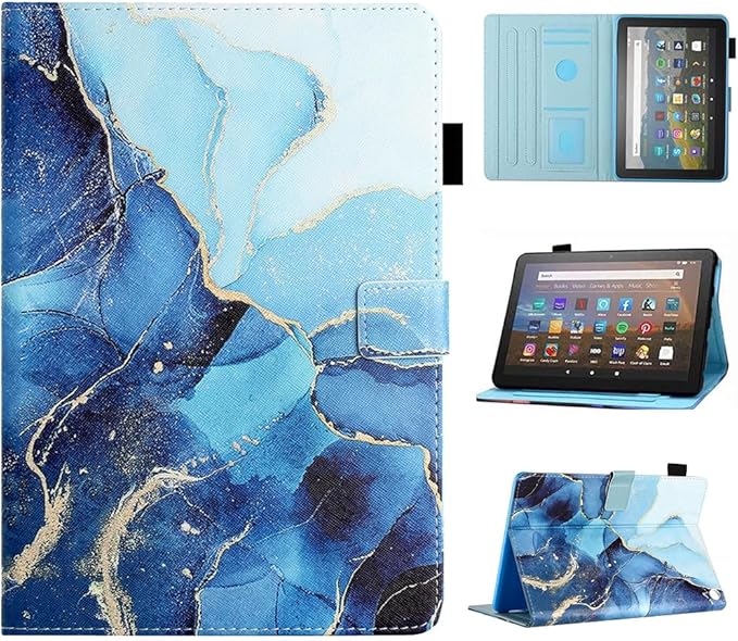 Case for Kindle Fire HD 10 &amp Fire HD 10 Plus 13th/11th Generation 2023 2021 | Synthetic Leather Flip Folio Stand Cover with Auto Wake/Sleep for Kindle Fire HD 10 &amp Fire HD 10 Plus Beach