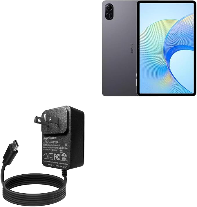 BoxWave Charger Compatible with Honor Pad X9 - Wall Charger Direct (15W) Rapid Charge Your Device with Built-in 3ft Cable