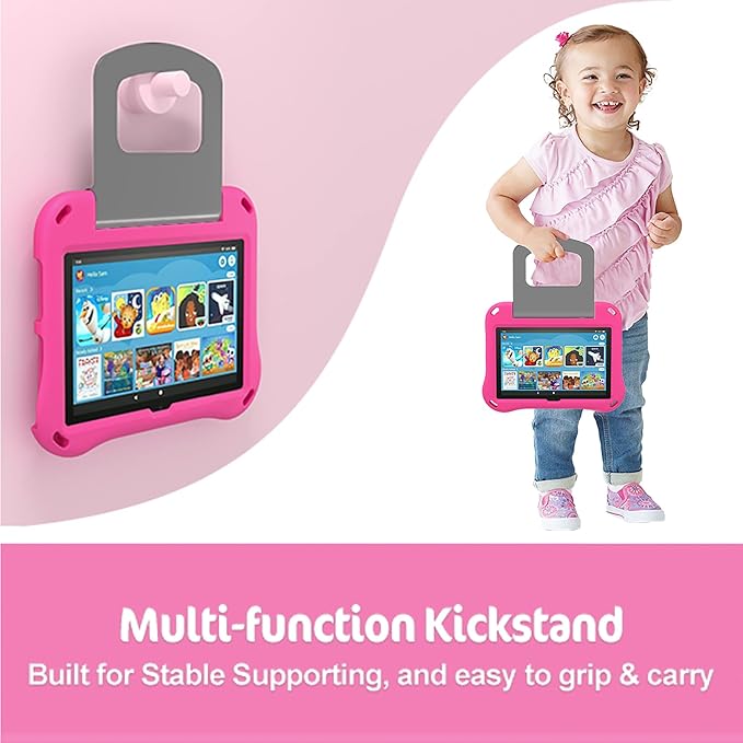 8 inch Tablet Case for Kids Incompatible with Lenovo DiHines Children Lightweight Shockproof Case with Stand Kid-Proof Cover with Handle.Blue