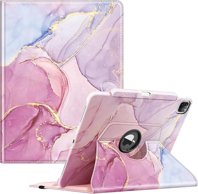 Fintie Rotating Case for iPad Pro 12.9-inch 6th/5th/4th/3rd Generation | 360° Swivel Stand Landscape &amp Portrait Viewing Shockproof Protective Cover Pencil Holder Auto Sleep/Wake Black