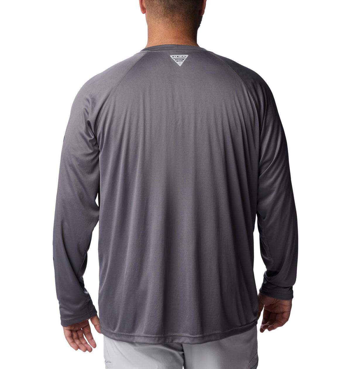 Columbia Men's PFG Terminal Tackle Long Sleeve Fishing Shirt, City Grey/Black Logo, Medium