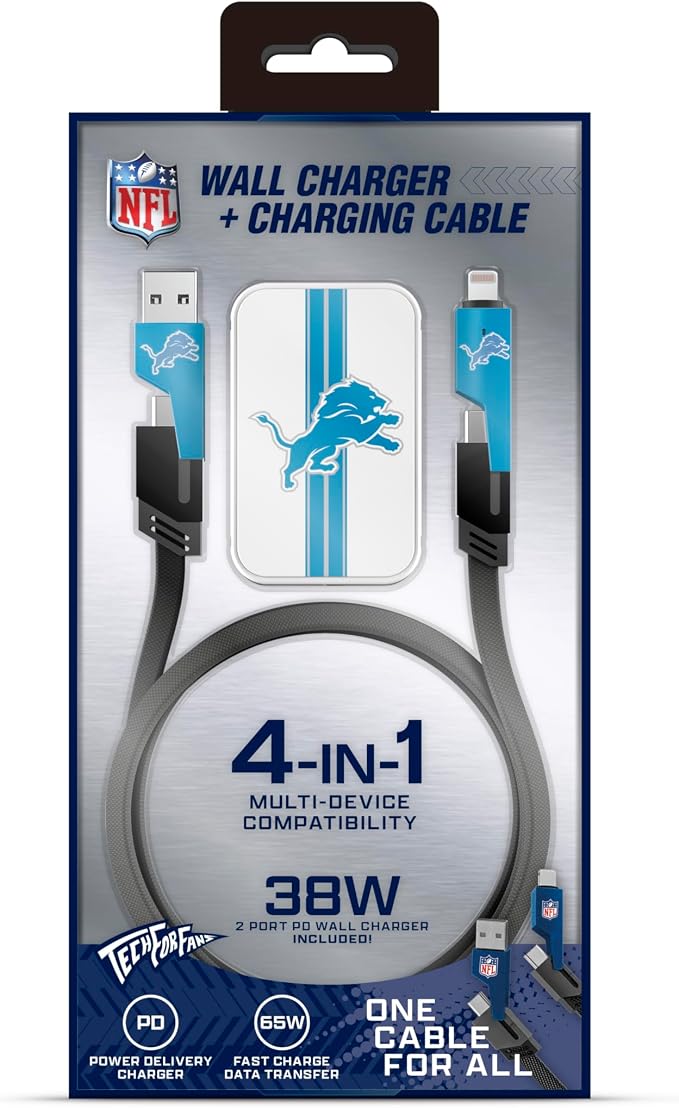 SOAR NFL Slim Wall Charger and 4 In 1 Multi Charging Cable