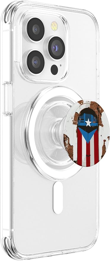 Puerto Rico Flag on Door PopSockets Adhesive PopGrip