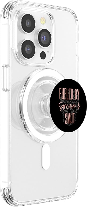 Fueled By Sarcasm Smut Romance Book Lover Sarcastic Women PopSockets Adhesive PopGrip