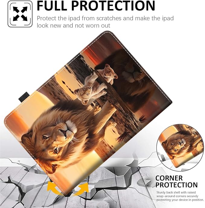 Case for All-New Amazon Fire HD 10 and 10 Plus Tablet (13th/11th Generation 2023/2021 Release) 10.1 Multi-Angle Smart Stand Cover Auto Sleep/Wake Skull and Fire