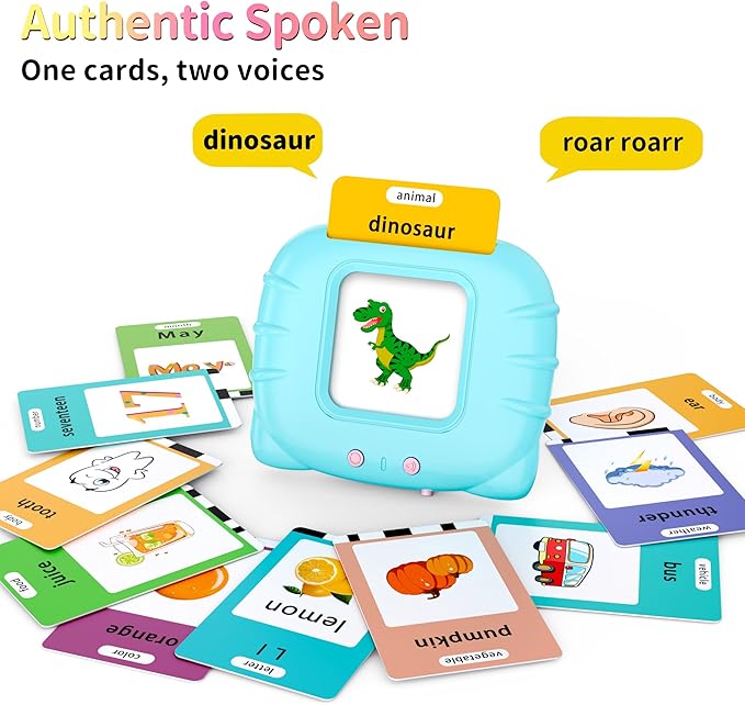 252 Sight Words Talking-Flash-Cards, Easter Birthday Gifts for Boys 1 2 3 4 5 6 Year Old, Educational Montessori Toys, Pocket Speech Language Learning Toys for Toddlers Ages 1-6, Blue