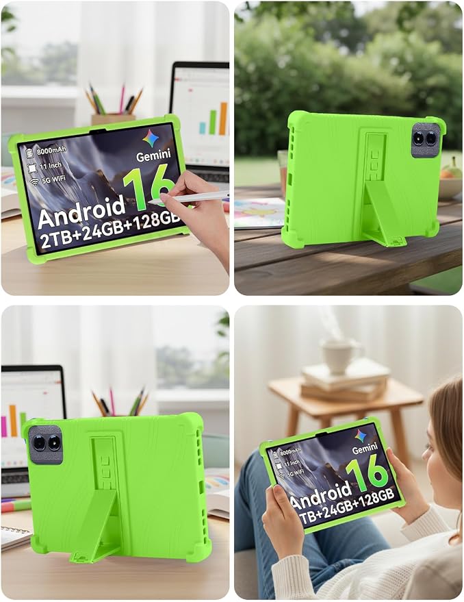 Case Compatible with TABWEE T50 11 inch Tablet – Shockproof Silicone Protective Case with Kickstand Anti-Slip Drop-Resistant Business Style (Black)
